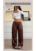 Women's Spring/Summer Leopard Print High-Waist Wide-Leg Pajama Pants - Stylish, Lightweight, and Versatile for Home or Out