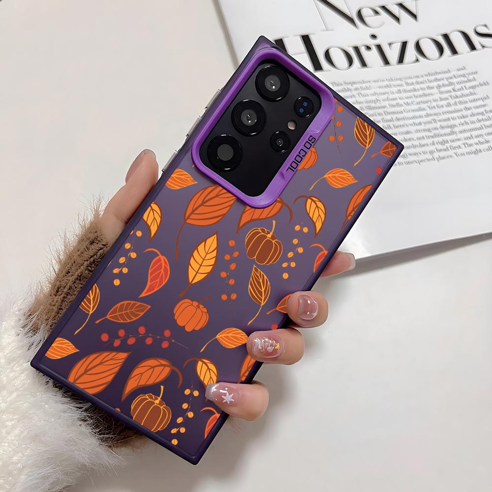

Luxury Leafs Phone Case For Samsung Galaxy S25 Edge S24 S23 S22 S21 S20 Ultra Funda Silicone Silver Cover Galaxy S24plus