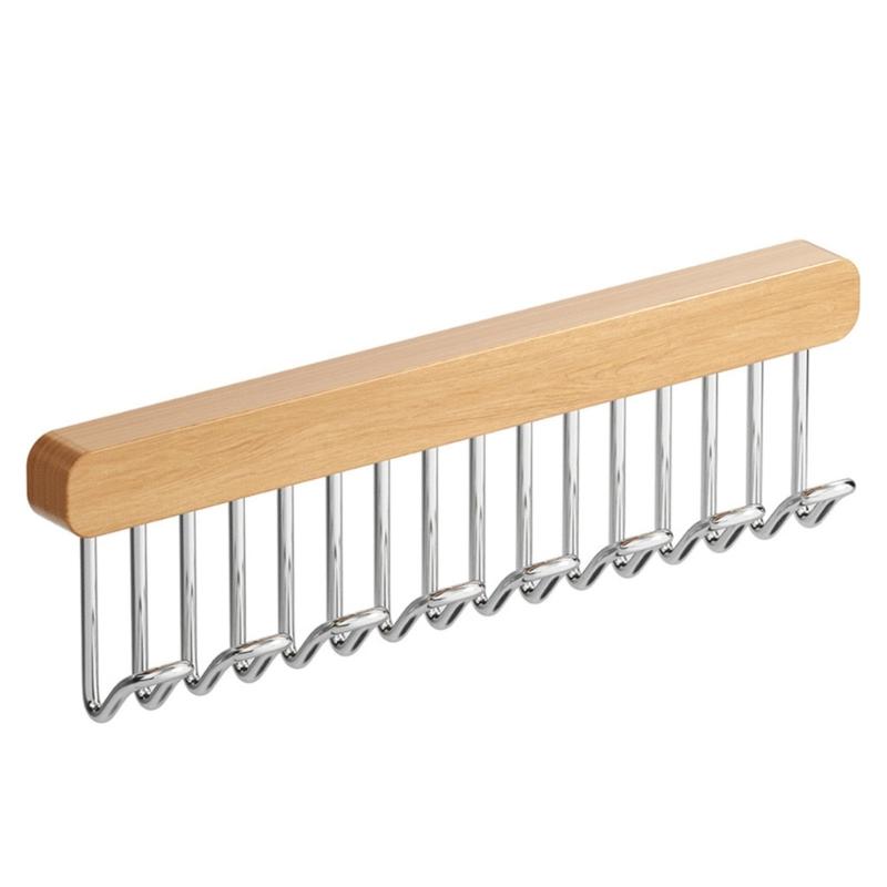 Компактная вешалка-майка Эффективная стойка для развешивания маек и жилетов Деревянная вешалка с несколькими крючками для дома 990₽