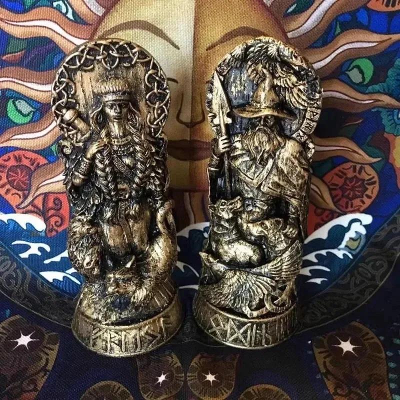 Nordic Gods Resin Figure Freya Viking Sol Figurine God Sculpture Pantheon Altar Scandinavian Statue Home Living Room Decoration