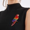 Red Retro Parrot Animal Big Bird Accessories Popular Exaggerated Brooch