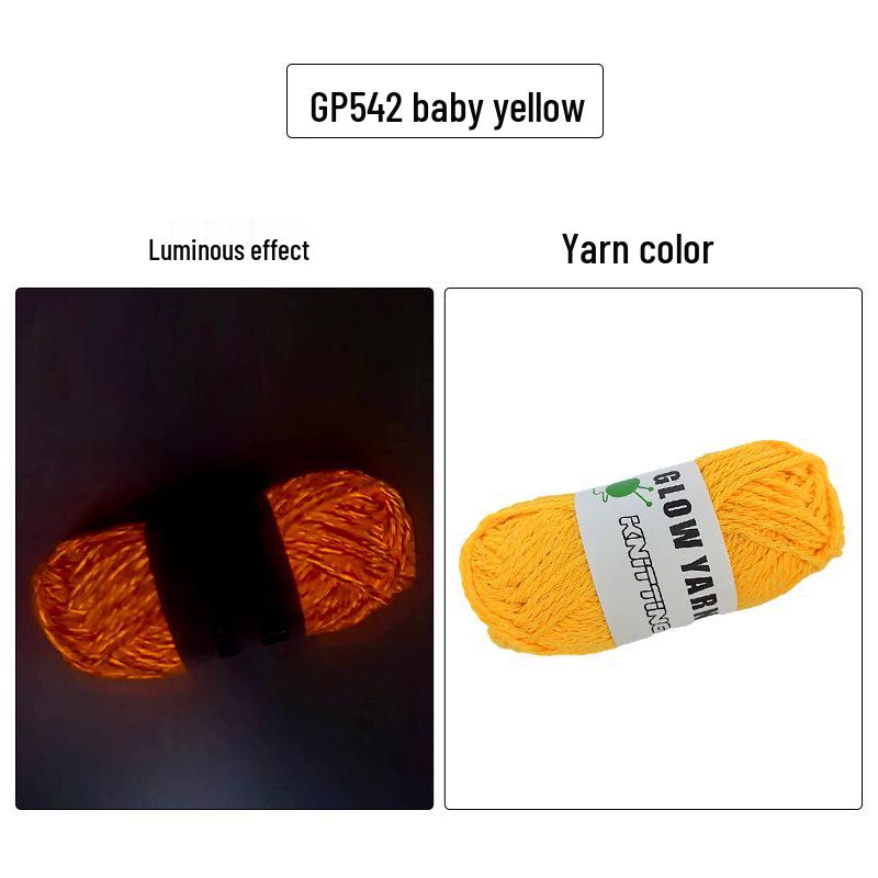 2mm Luminous Hand-Knitted Imitation Cotton Glow-in-the-Dark Yarn