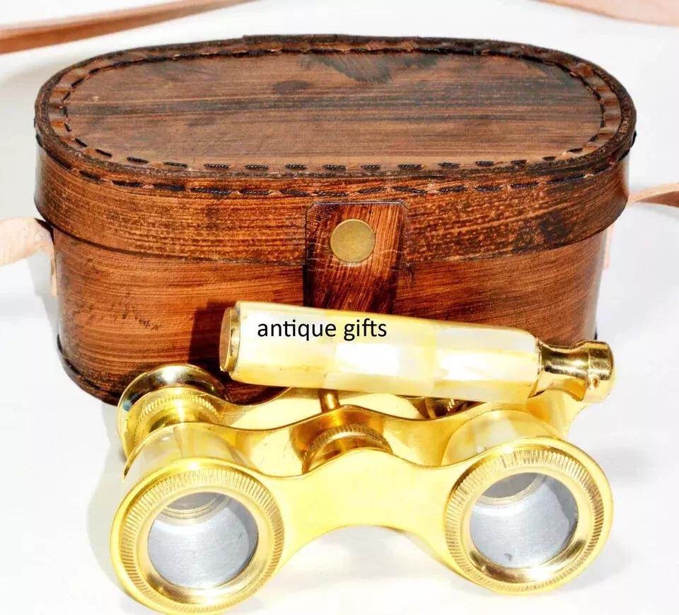 

Морський бінокль Mother of Perla Binocular Spyglass X-MAS зі шкіряною коробкою