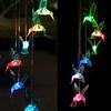 1PC Colorful Gradient Garden LED Wind Chimes Decorated Solar Hummingbird Landscape Garden Lights Decorated Atmosphere