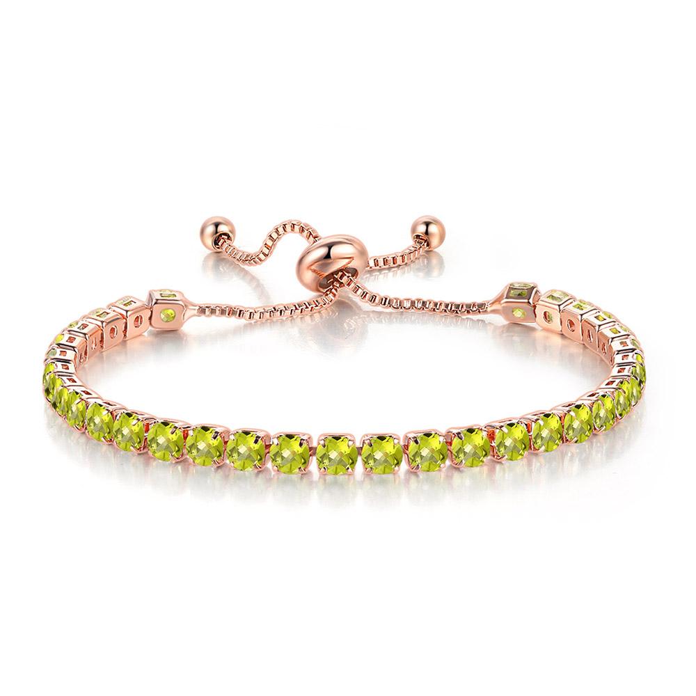 Adjustable Colorful Birthstone Tennis Bracelet for Women Multicolor CZ Crystal Wedding Birthday Gift Hand Jewelry