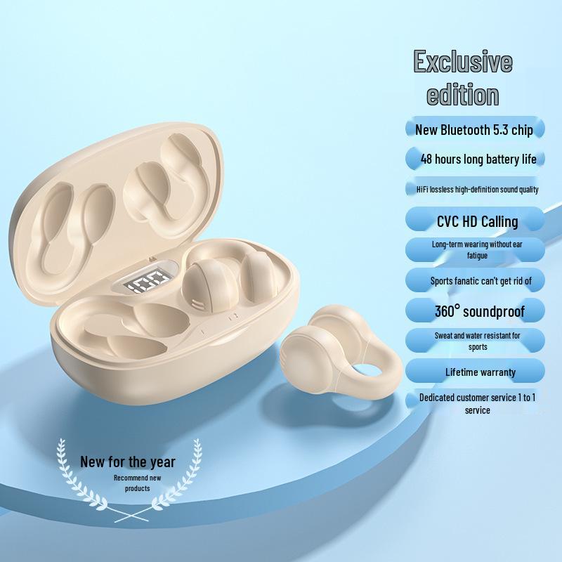X93 Cross-border Wireless Bluetooth Clip-on Earbuds with Noise Cancelling & Large Battery