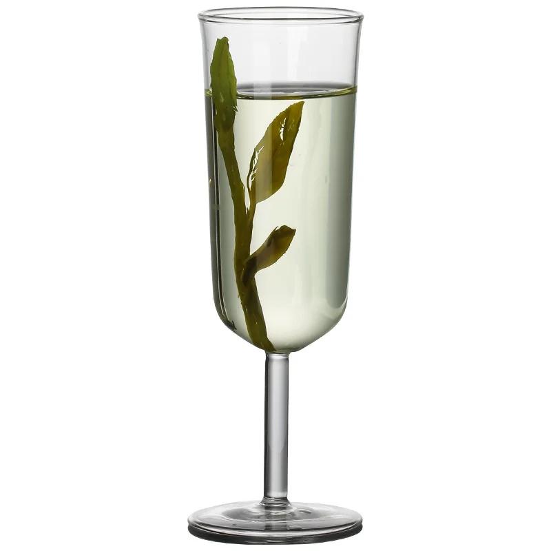 Small Capacity 110ml 130ml Goblet Design Heat-resistant Glass Green Tea Cup Wine Cocktail Glass Champagne Flute Cup Drinkware