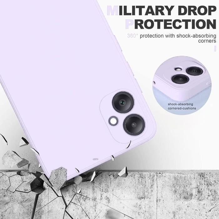 Coque et Verres Trempés - Samsung - Galaxy A05 - Silicone Liquide - Ultra Slim - Violet