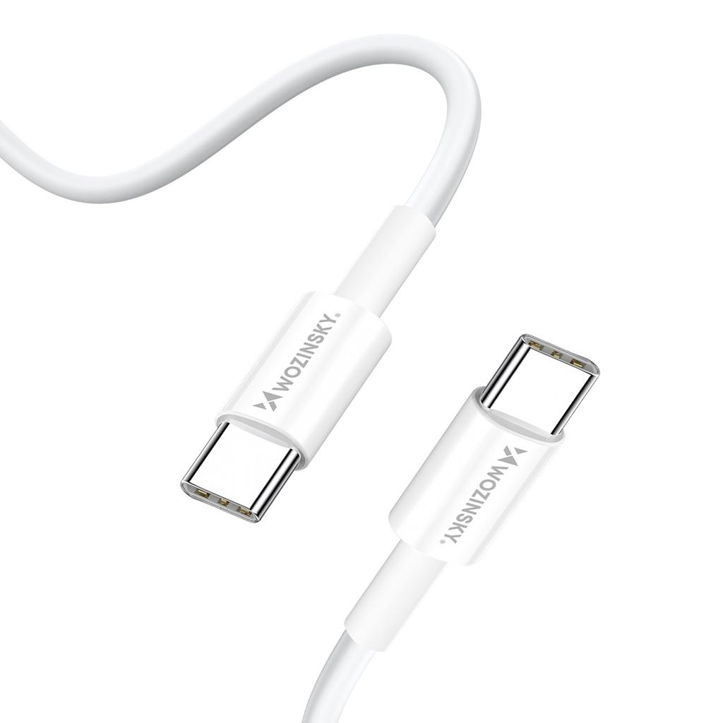 Ładowarka sieciowa GaN USB-A USB-C z kablem USB-C 65W - biała