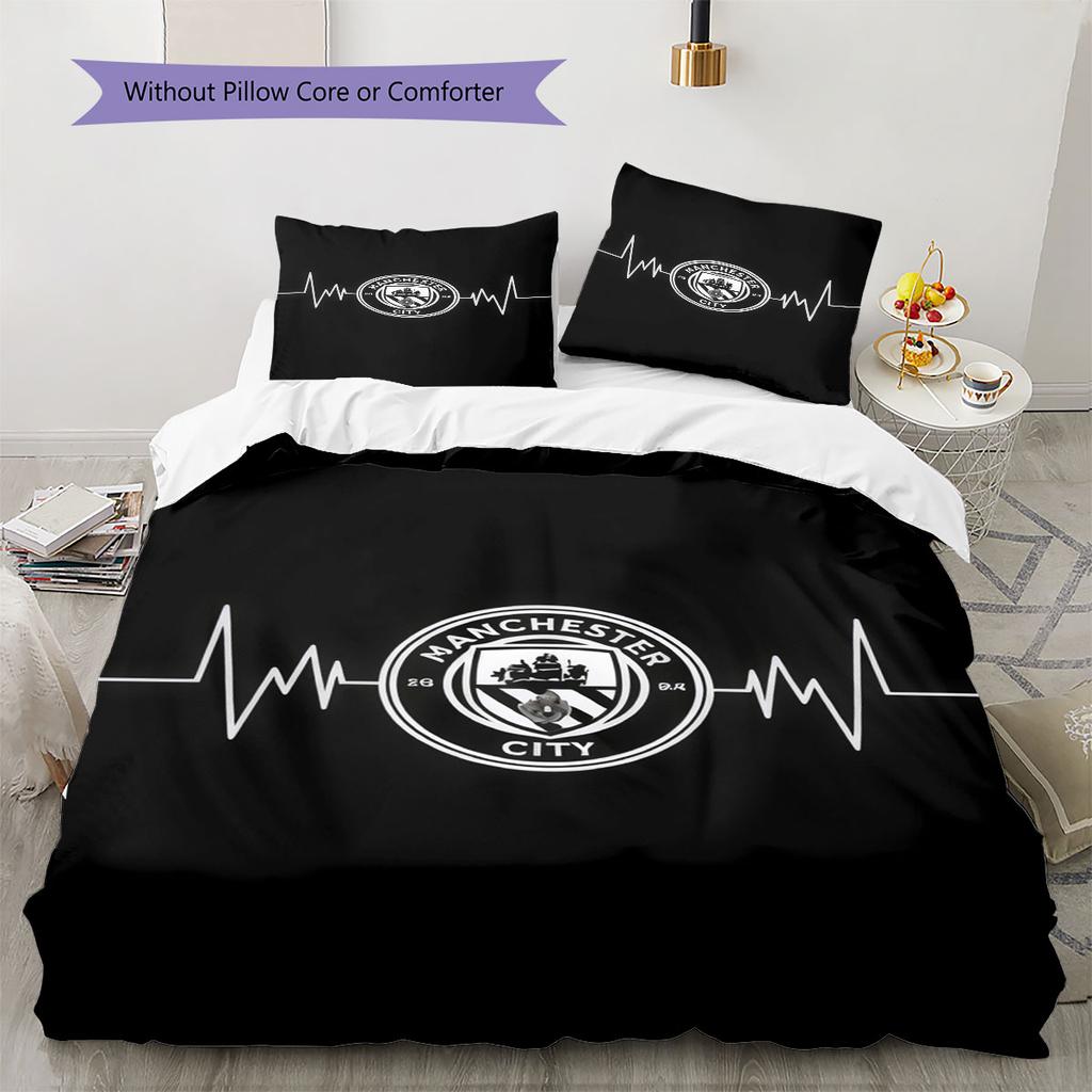 Wild MCFC Victory Bedding Quilt Set Quilt Cover Pillowcase Home Decoration Birthday Gift (1 * Duvet Cover + 2 * Pillowcase, Without Core)