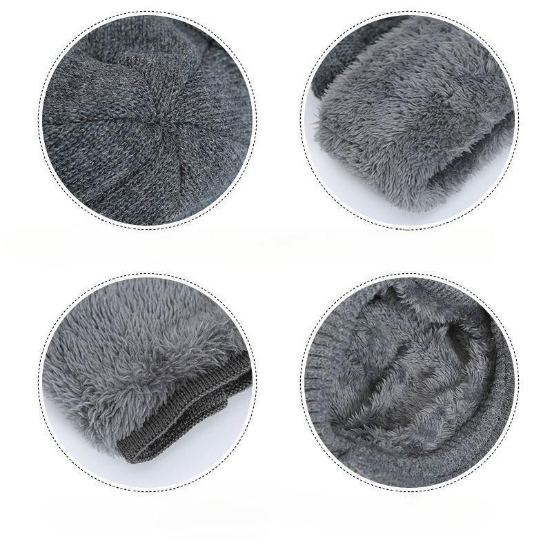 Winter Warm Knitted Hat Balaclava Pullover Hat and Scarf Set Windproof Ear Protection Hats Women Fashion Beanies