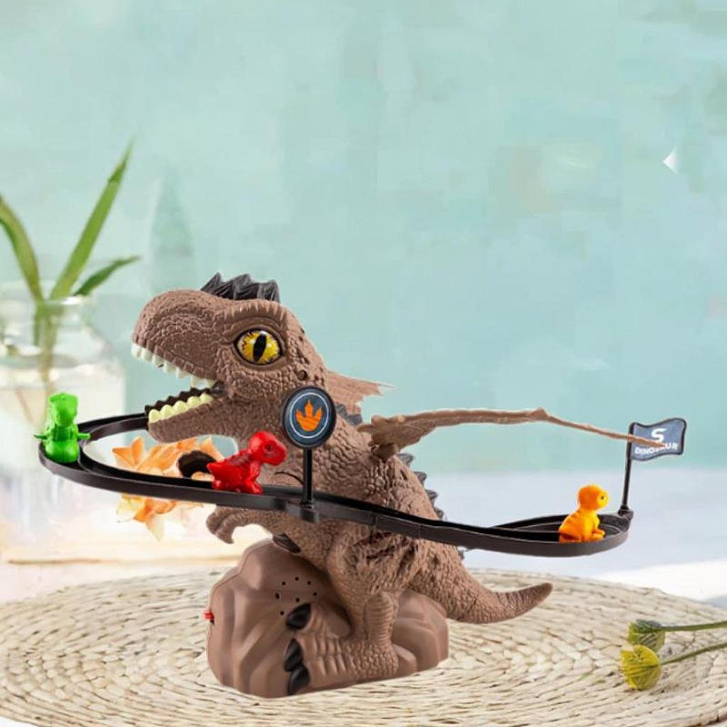 Dinosaur Climbing Slide Toy Climb Stairs Learning Montessori Roller Coaster with Music and