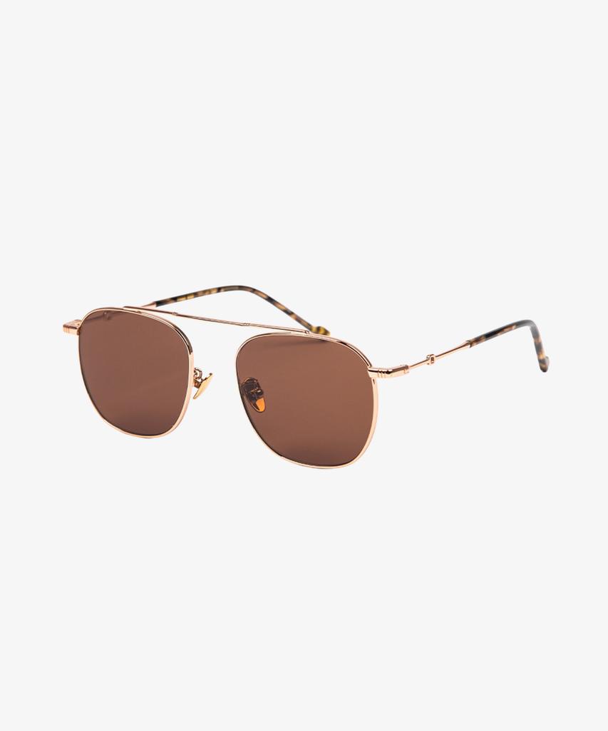 Seupeulingseuteulingseu Vintage Modern Square Shape Sunglasses Page 888 [Gold]