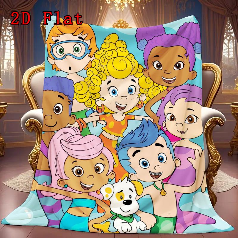 Bubble Guppies Inspired 2D Flat Pattern Flannel Blanket High Quality All Seasons Warmth and Comfort Perfect for Christmas Gifts.PMT0914292