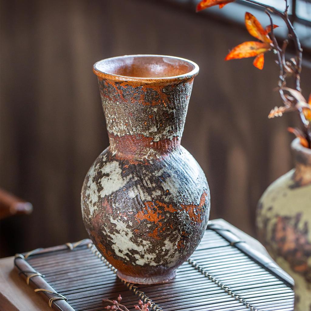 Wabi-Sabi Retro Ceramic Vase: Chinese Style for Living Room and Tea Room Flower Arrangements