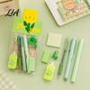 Cute Stationery Set Flower Set, Macaron Color Correction Tape And Smooth Gel Pens Writing Pens, Portable Homework Essentials for Students Shaped