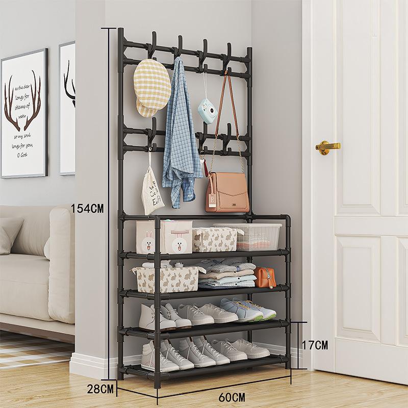 

Four/Five Layer Shoe Rack Simple Shoe Rack Integrated Storage Rack Household Shoe Rack Multifunctional Clothes Rack Coat Rack