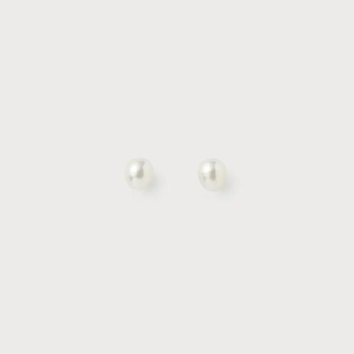 Oval Pearl Earrings, Small