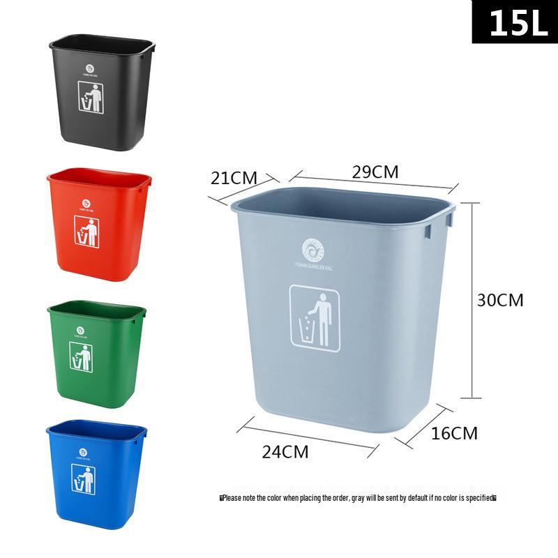 Large Rectangular Flip-Top Trash Can for Kitchen, Office, or Restaurant Use