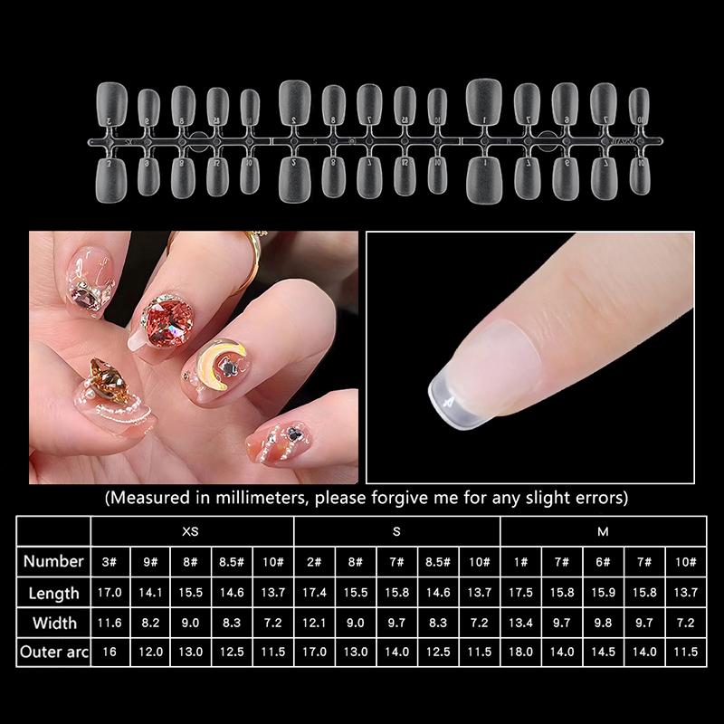 24Pcs Traceless Matte Fake Nails No Polishing Press On False Nails Long Short Design High Matt Soft Gel Nail Tips For Extension