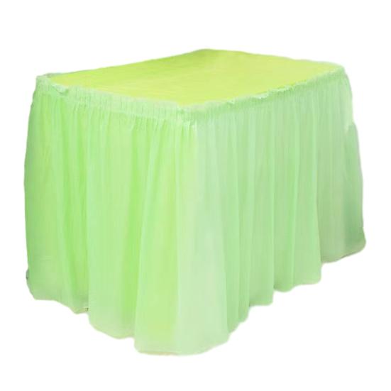 Disposable Waterproof Table Skirt with Adhesive Strip 420x70cm Heavy-Duty Plastic Cover for Wedding Birthday Party Easy Cleanup Elegant Event Decor