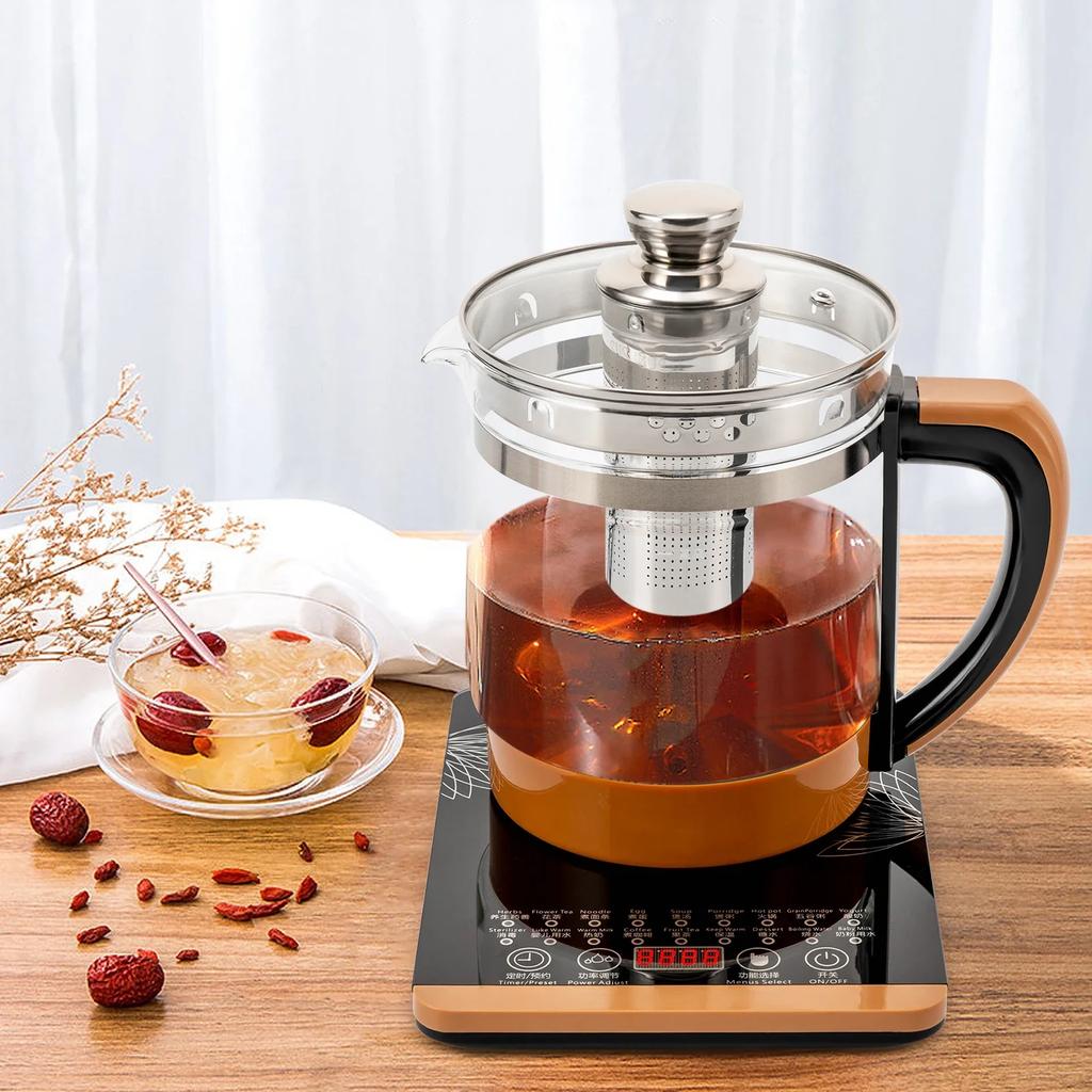 Electric Glass Kettle Electric for Boiling Water 1.8 L, Glass Electric Tea Kettle Health Pot Heat Retention with Tea Infuse