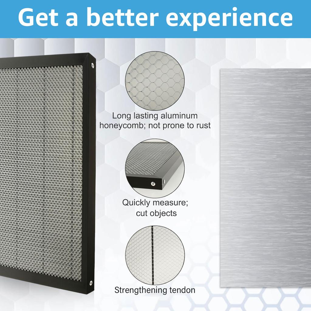 Waben-Laserbett 400x400mm Stahlwaben-Arbeitstisch für Lasergravierer Schneidezubehör Schnelle Wärmeableitung