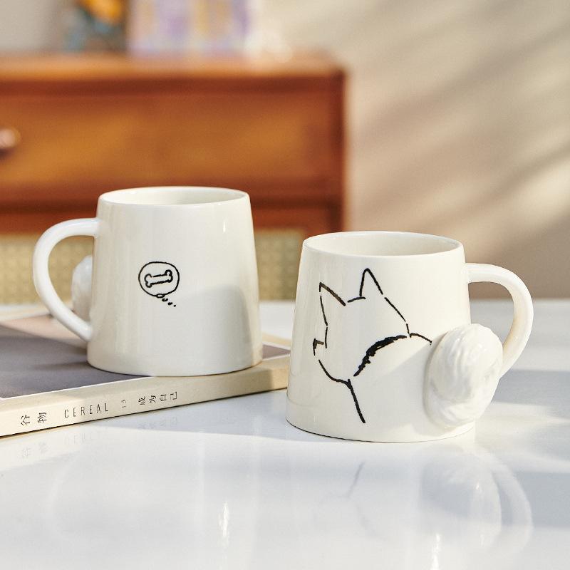 Japanese Style Cartoon Animal Ceramic Mug Creative 3D Coffee Milk Tea Water Cup Cute Children Breakfast Cup Household Drinkware