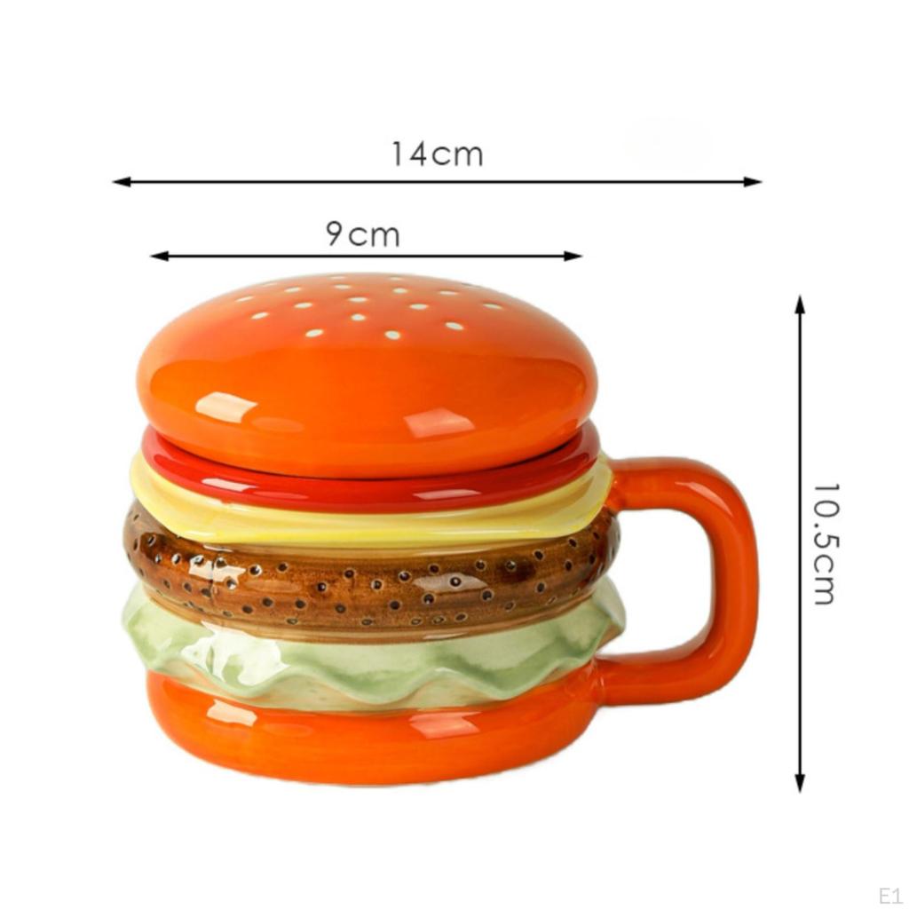 Microwave Hamburger Mug | shiny tangerine Finish, with Lid, for Kitchen