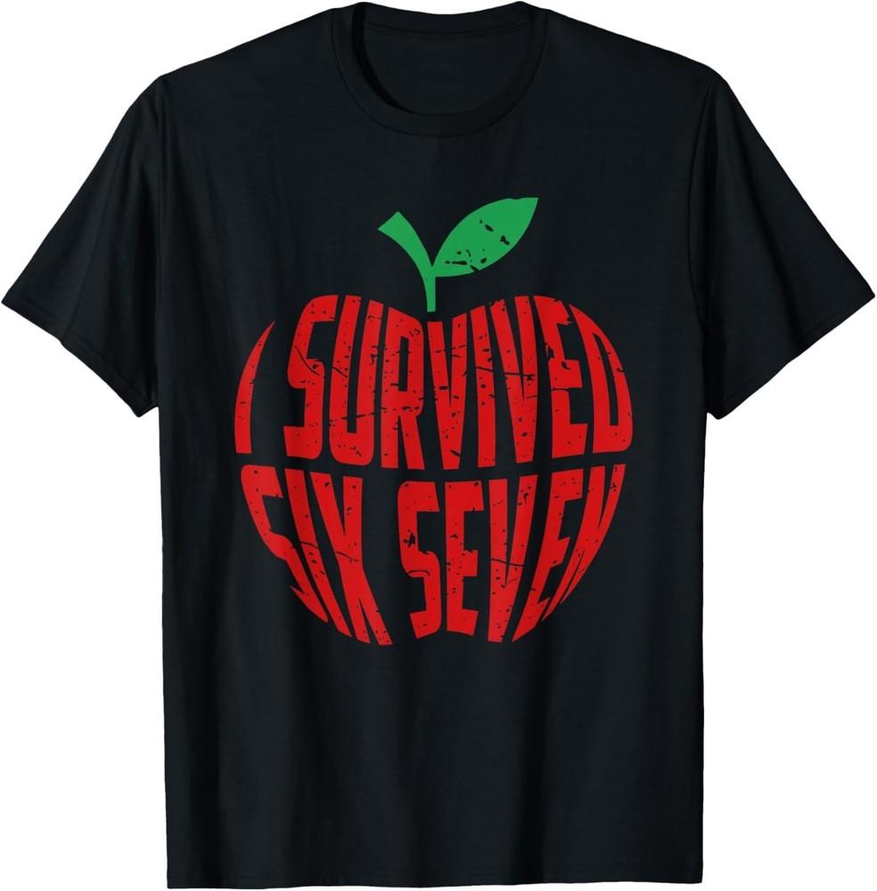 

I Survived 67 Days of School 6 7 Teacher Kids Boys Six Seven T-Shirt 3XL