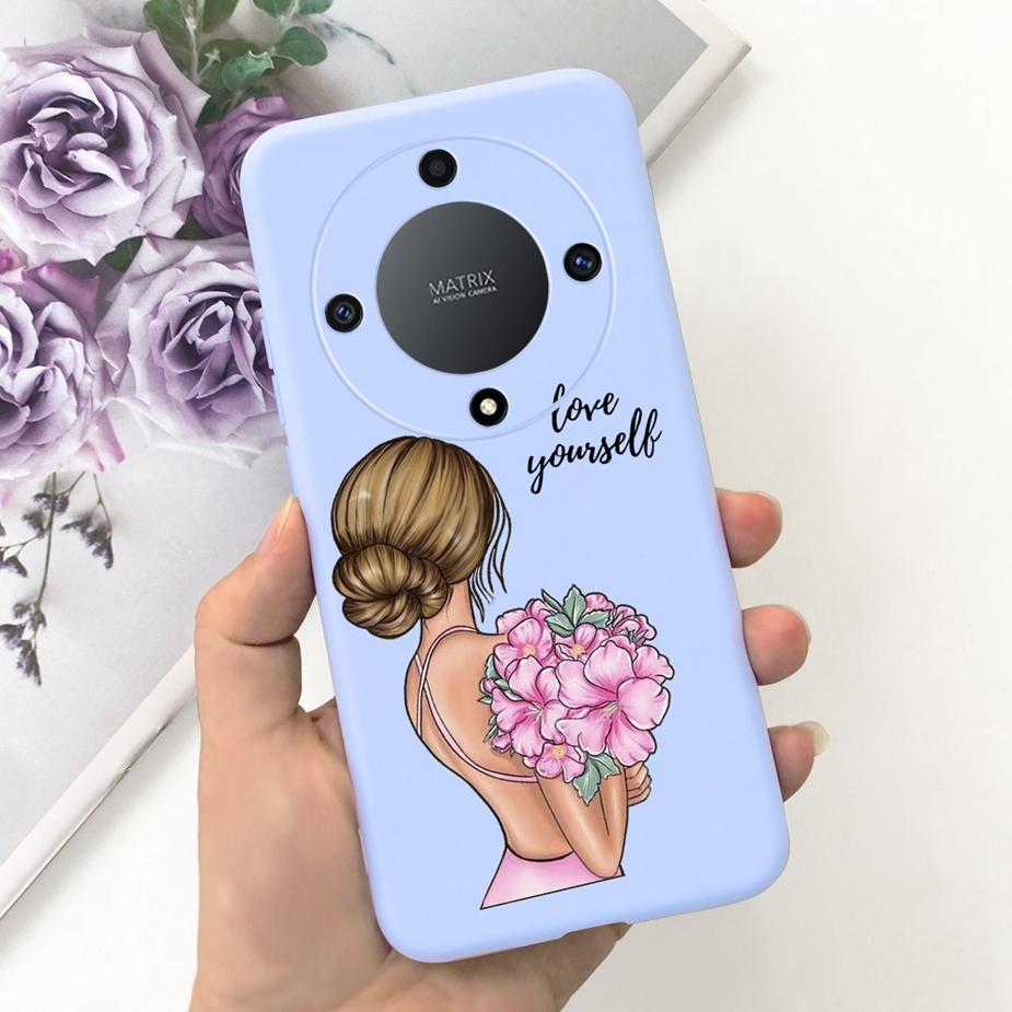 Für Honor Magic6 Lite Hülle Honor X9b Hübsche Mädchen Sonnenblumen Hülle Weiche Silikon Handyhülle Für Honor Magic6 Lite HonorX9b Bumper