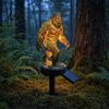 Golden Gorilla Solar Sculpture Dragon Garden Statue Light Gothic Medieval Resin Outdoor Lantern Sculpture Magical Fantasy Decor for Yard Patio,