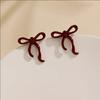 1 Pair Women’s Vintage Elegant Bowknot Stud Earrings Hollow Large Design Daily Wear Thanksgiving Gift Party&Vacation Accessories