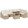 VidaXL Ensemble de canapés de jardin 9 pièces avec coussins Beige Poly Rattan 3349057