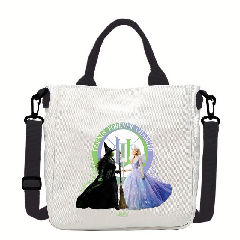 2025 New Magic Wicked Witch Wicked Printed Student High Value Casual Canvas Bag Large Capacity Handbag No specifications