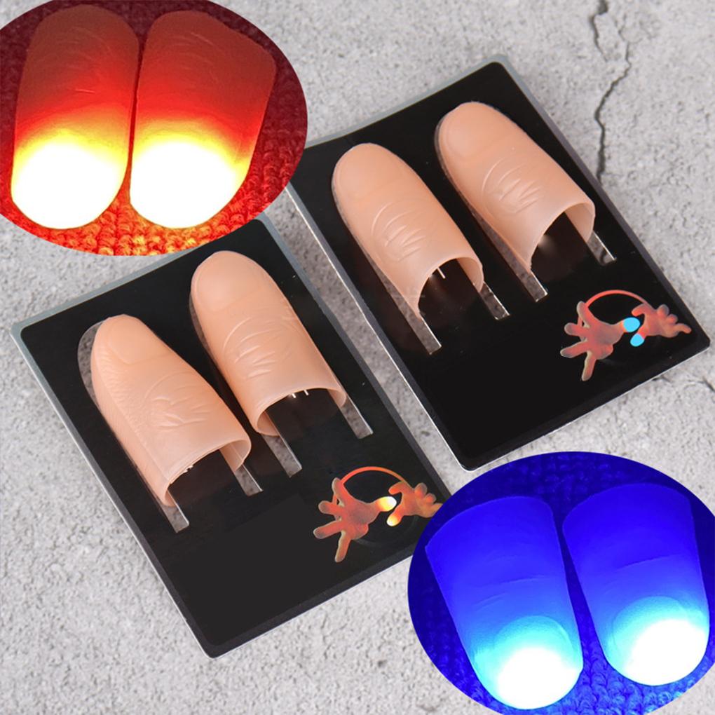 2 Pieces Thumbs LED Light Up Toy Fantastic Luminous Gifts Trick Props Novelty Glowing Toys Adult Children Teenager