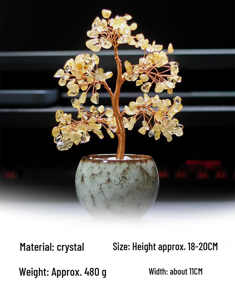 Citrine Crystal Tree Ornament - Home & Office Decoration Gift