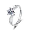 One Carat Six-Prong Moissanite Ring for Women - Internet Celebrity Style Live Broadcast Simulation