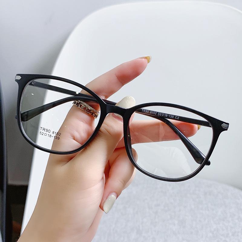 Fashionable TR90 Blue Light Blocking Glasses with Large Frames for Female Students Blue Light Blocking