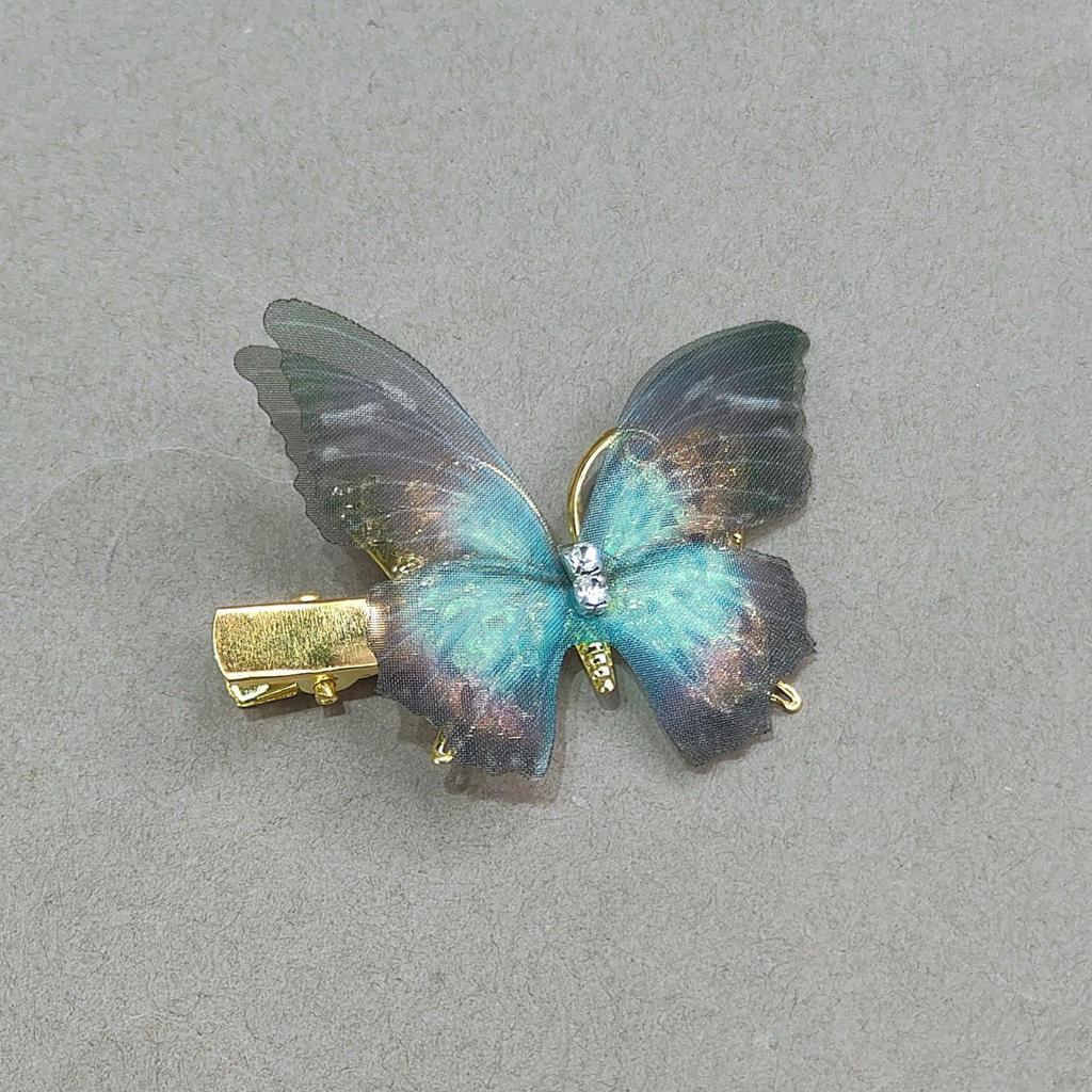 Gradient Butterfly Hairpin for Children - Cute Mesh and Alloy Duckbill Clip, Perfect for Hanfu and Fairy Styles