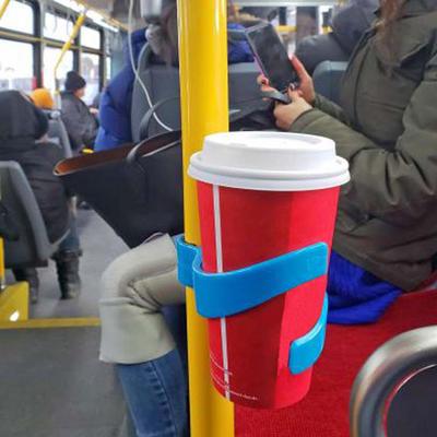 Universal Coffee Beverage Cup Mount Stand Adjustable Cup Holder Clip Cup Holder Clamp for Subway Bus Bicycle