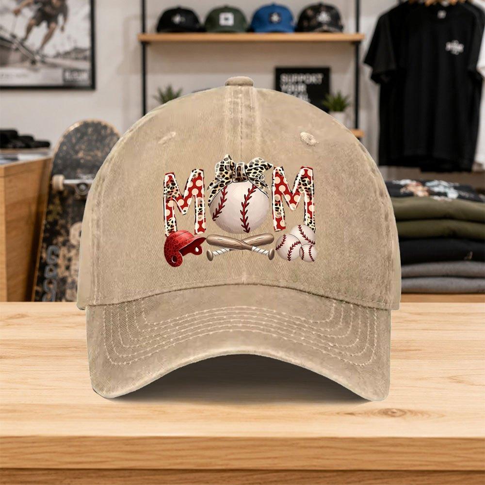 1pc New Mom Washed Baseball Cap Premium Allmatch Outdoor Accessory Unisex Dad Hat Fashionable Trendy Classic Printed Series