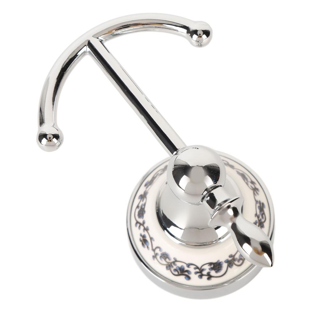 Double Hook Wall Hook Silver Robe Hook Retro Style Coat Hook Home Organization