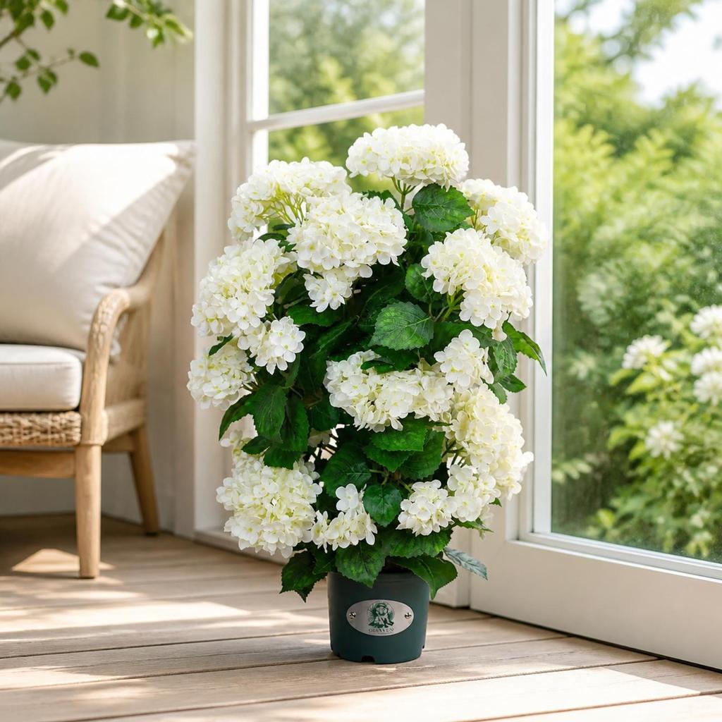 Artificial Hydrangea Tree Indoor Faux Potted Dense for Entryway
