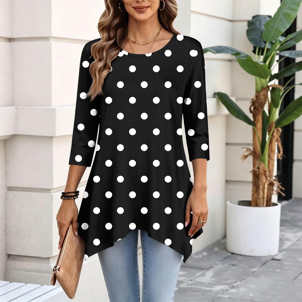 Women's Fashion Casual 3/4 Sleeve Pullover Top for Everyday Wear