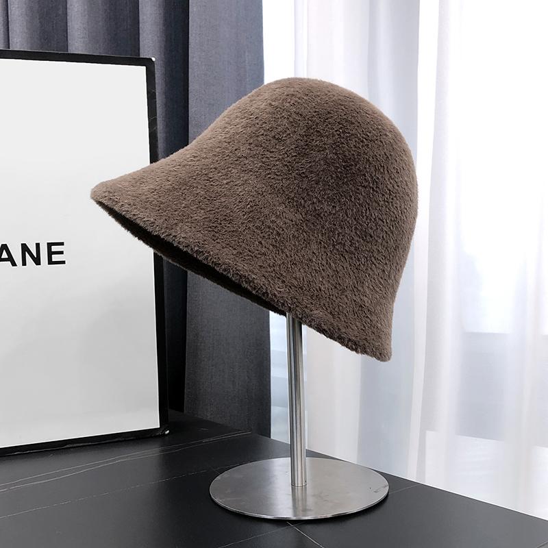 Autumn And Winter Plush Fisherman Hat, Children'S Korean Version Bucket Hat, Wool Thickened Warm Basin Hat