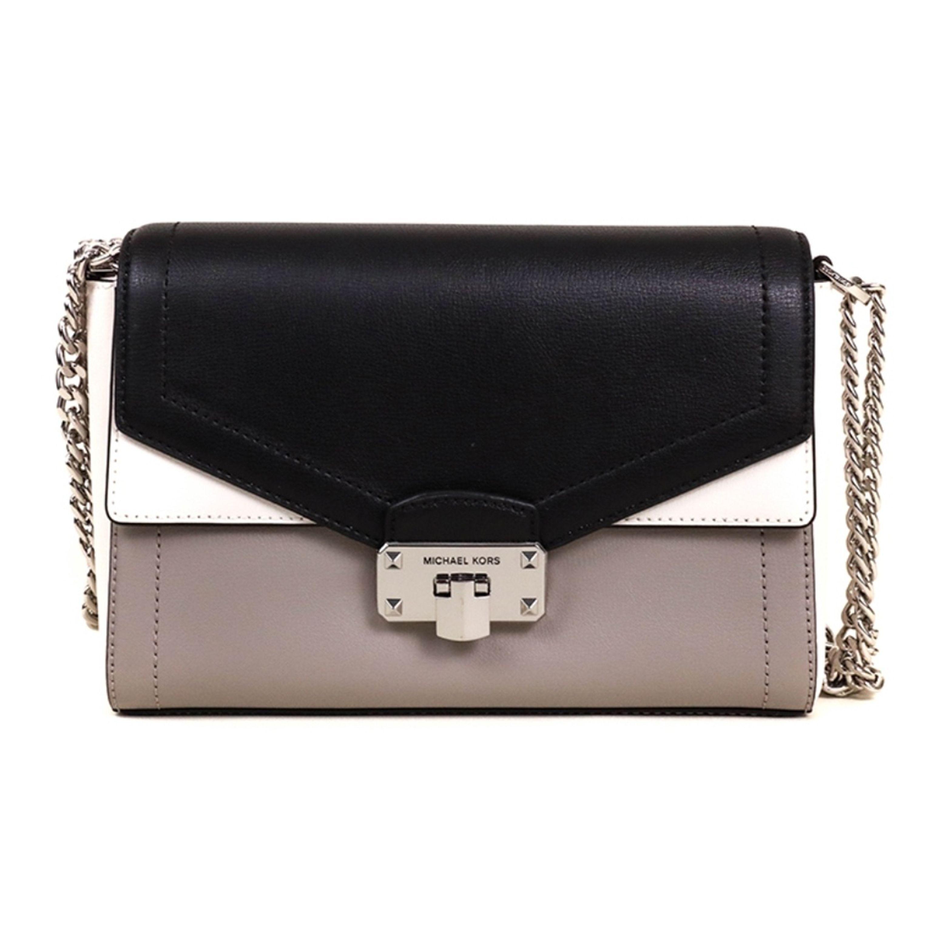

Michael Kors Kinsley Flap Commuter Chain Shoulder Bag Leather Crossbody Women Shoulder Bag Black Multicolor 35S0GYKF2T-OPWHT-MULTI Basic Set (Bag+Dust Bag)