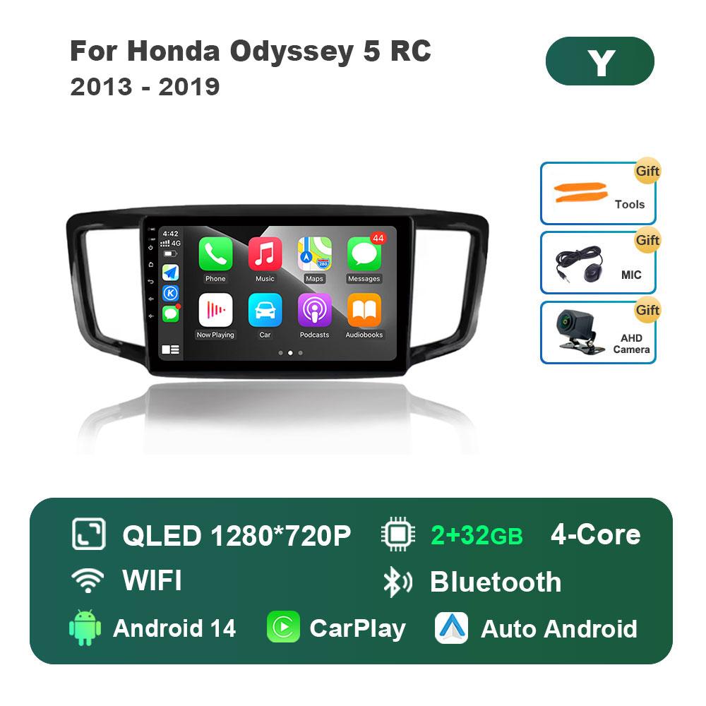 For Honda Odyssey 5 RC 2013 - 2019 Android 14 System Car Radio Multimedia Player DSP Stereo WiFi GPS Navi IPS Screen Auto Tools