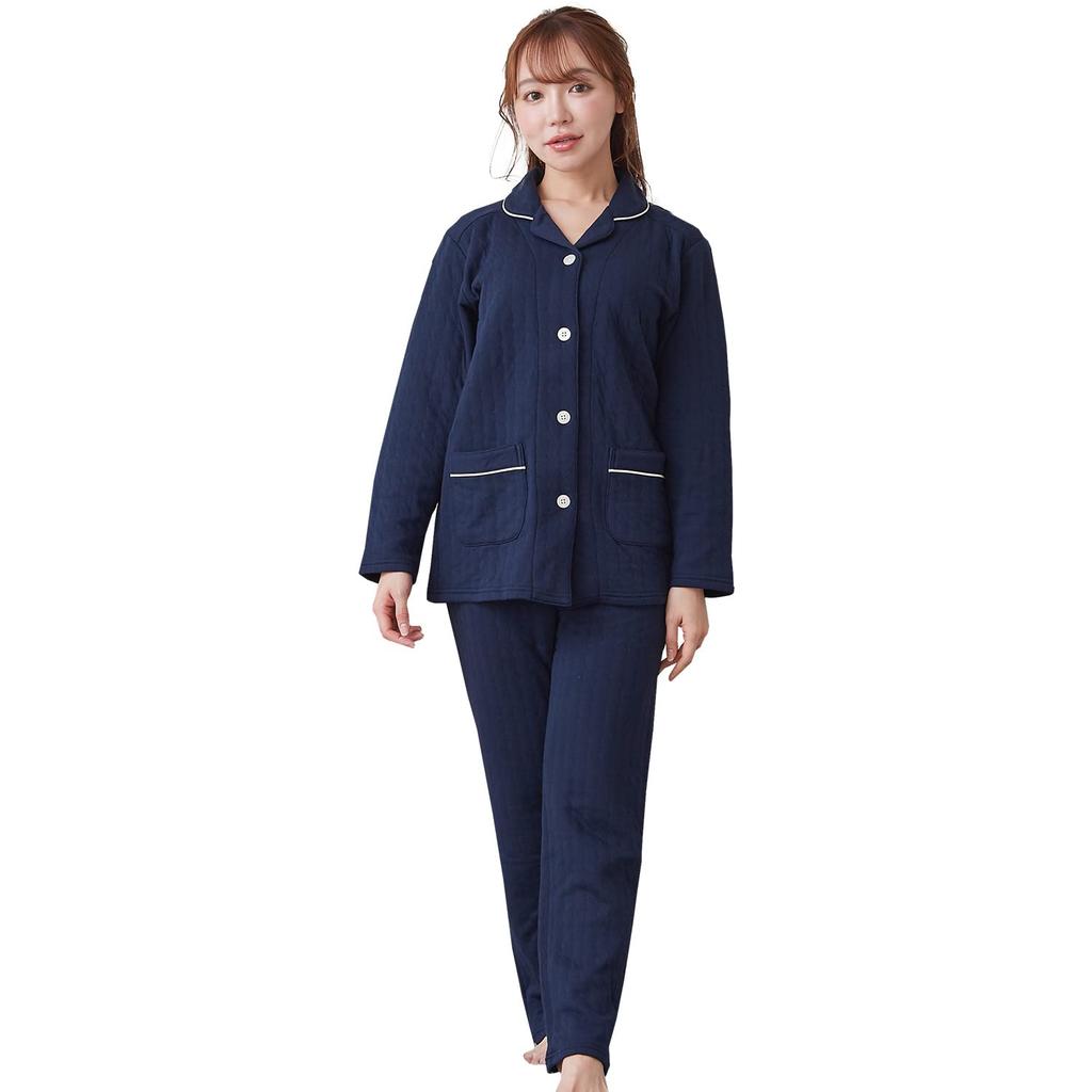Luanna Jena Long Pajama Designed for a Comfortable Designed by Sleep QWHI01 Women's Sleepwear, 100% Cotton, Sleeve, Front-Opening Set, Sleep, Experts,