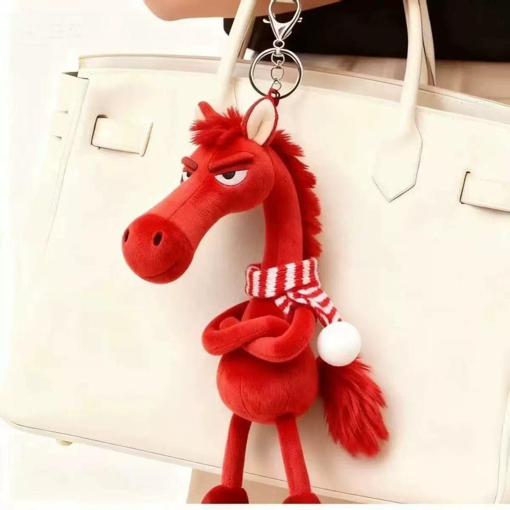 Horse Keychain Plush Toy Backpack Pendant Decoration Year of The Horse Plush Toy New Year's Gifts for Boys and Girls